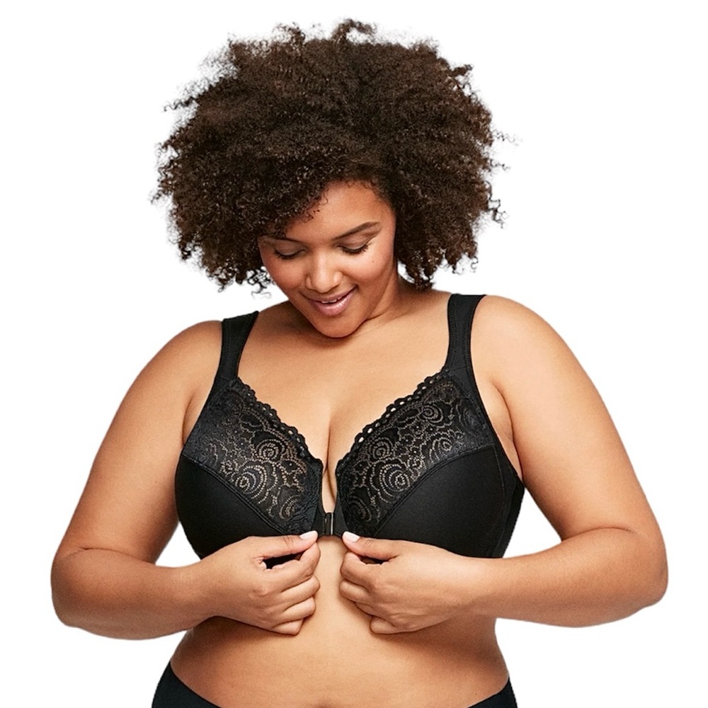 - Glamorise 48B Black WonderWire Front Close Bra! NEW! - Picture 4 of 16